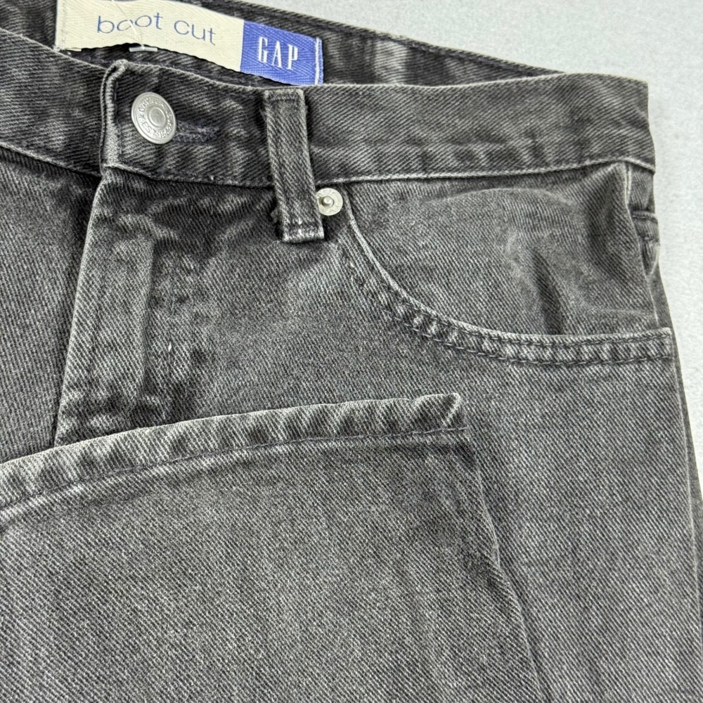 Gap Boot Cut Jeans Faded Black Denim 100% Cotton Made in USA Mens 2 Regular
